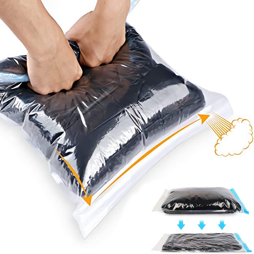 ALMING Compression Bags - Travel Accessories - 10 Pack Space Saver Bags - No Vacuum or Pump Needed - Vacuum Storage Bags
