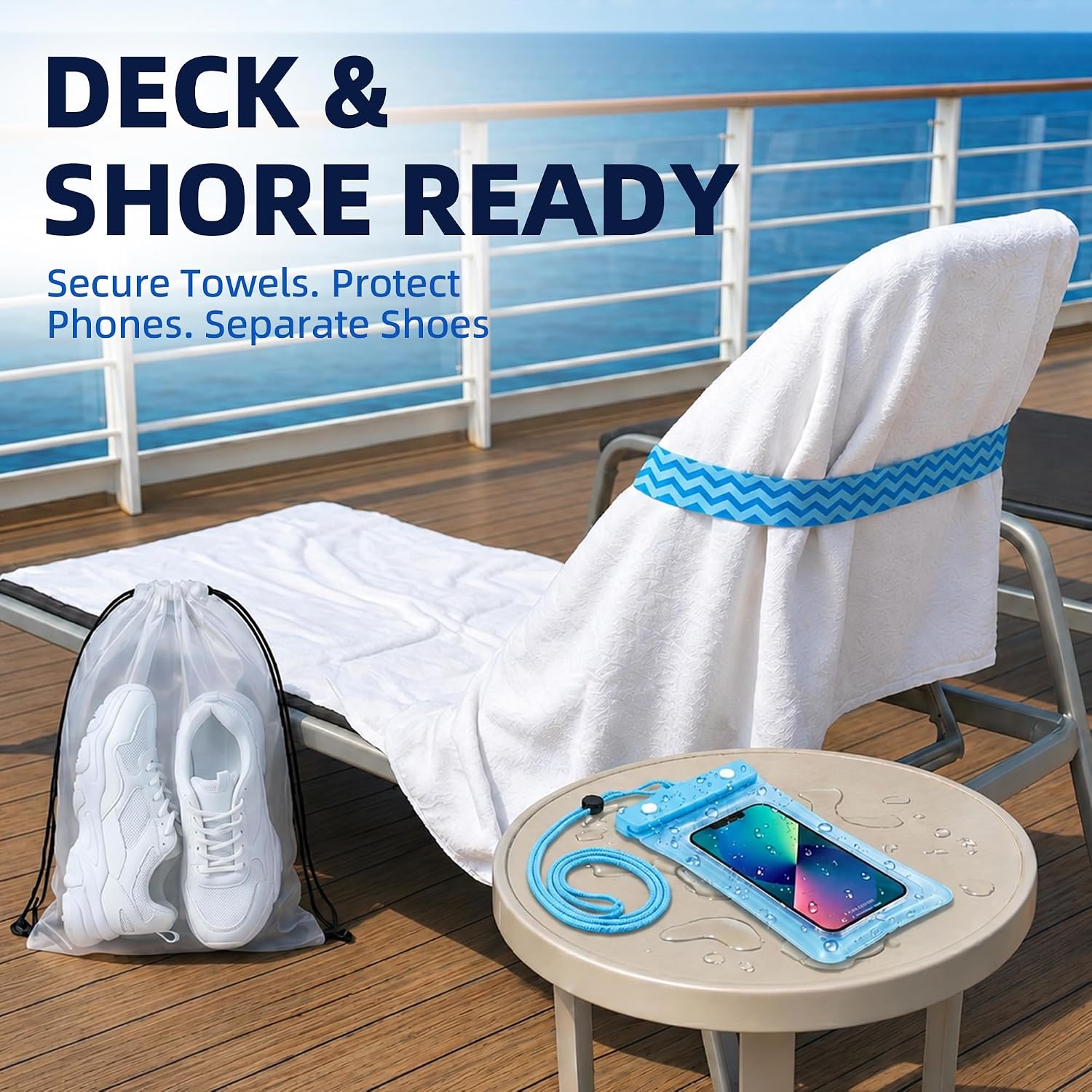 Cruise Essentials 2026, 24PCS Cruise Ship Must Haves Kit for Boarding, Cabin Setup, Deck Days & Port Trips, Non-Surge Po