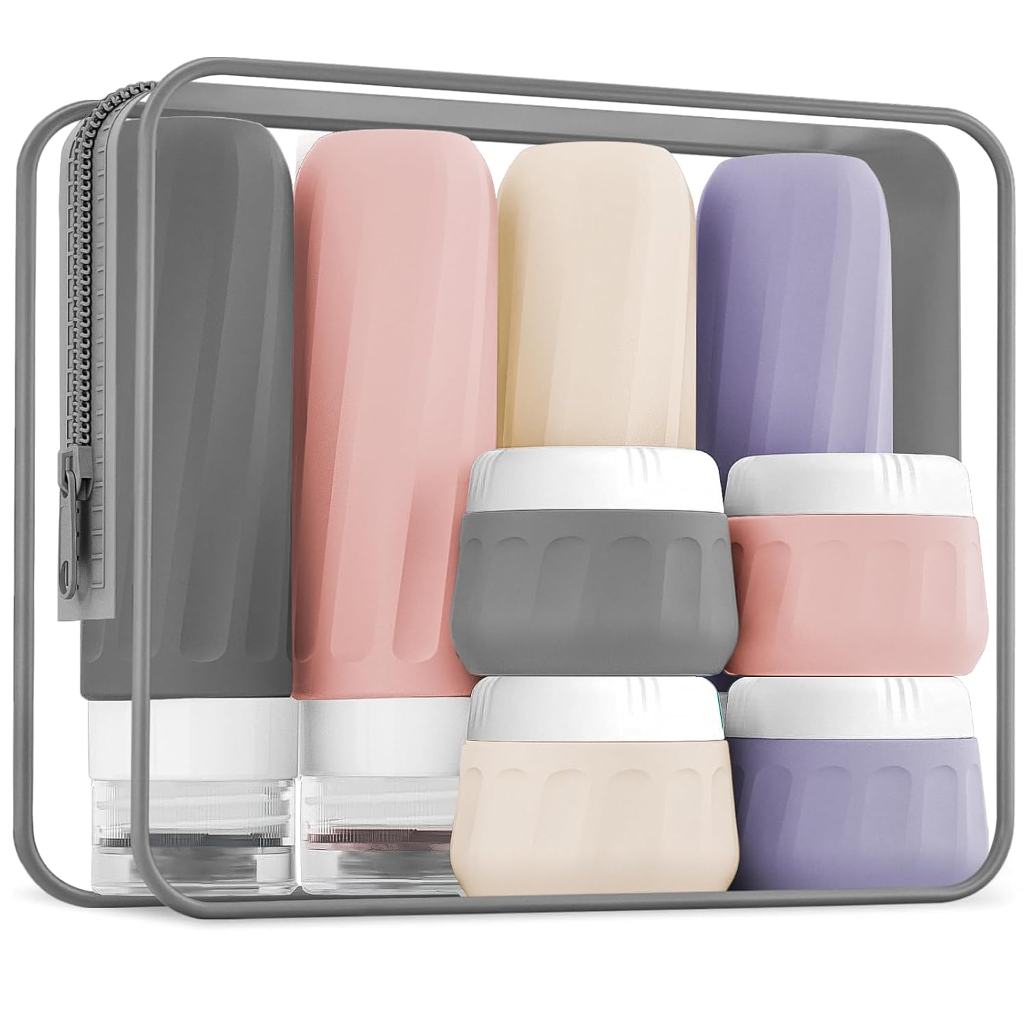 Mrsdry Travel Bottles for Toiletries 8 Pack, Travel Size Toiletries, Tsa Approved Travel Size Containers 3oz, with Trave