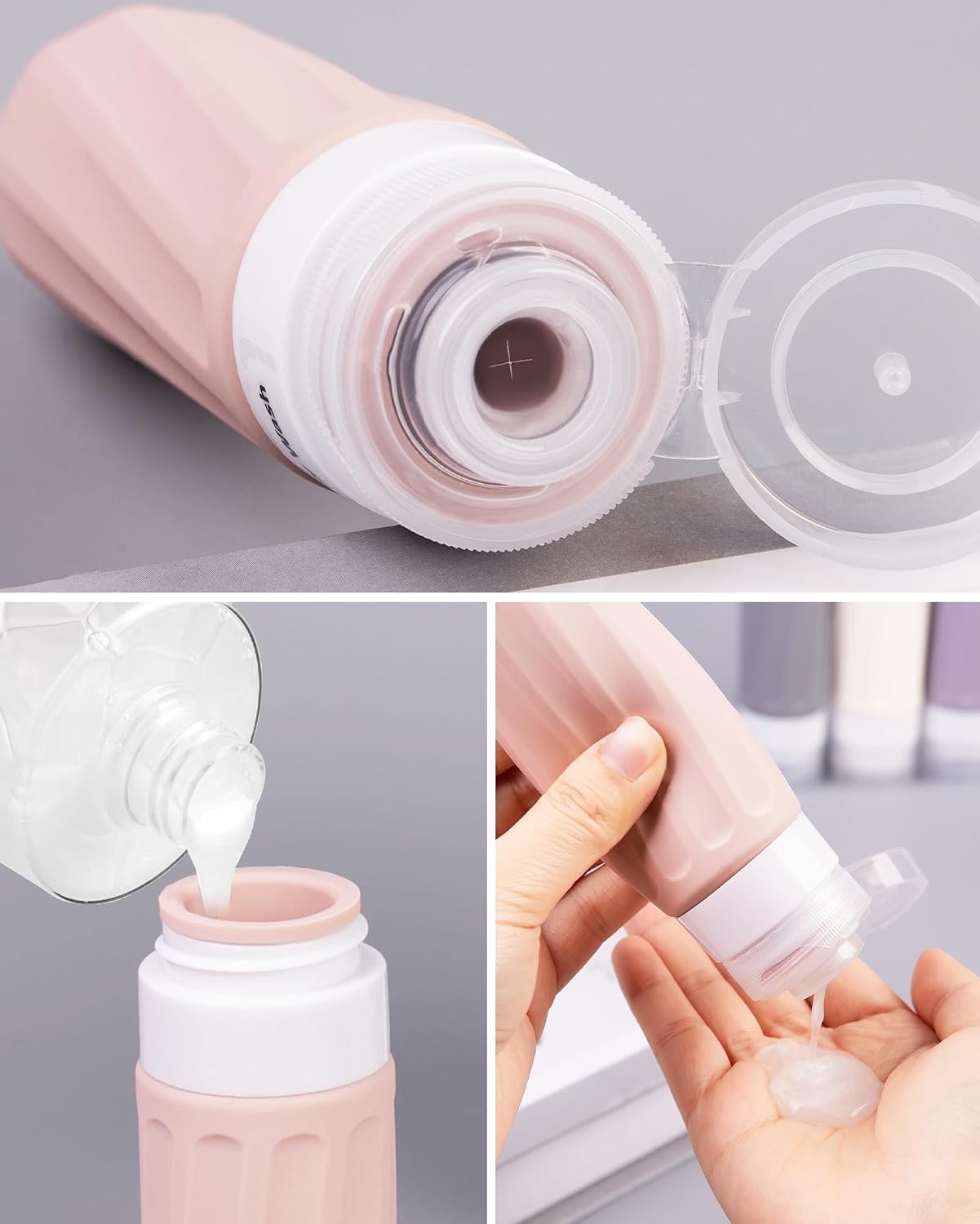 Mrsdry Travel Bottles for Toiletries 8 Pack, Travel Size Toiletries, Tsa Approved Travel Size Containers 3oz, with Trave
